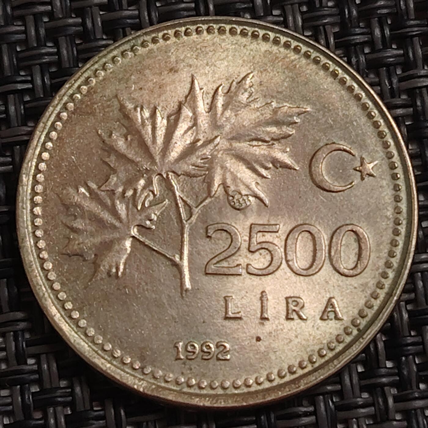 布加迪🐬～世界钱币(上海)🌾第 283 期 /  各国套币和散币 土耳其🇹🇷 1992年 2500里拉