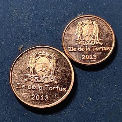 【全场包邮】纯粹捡漏拍514场 - 龟岛（加勒比海地区）2013年2枚PL商业币