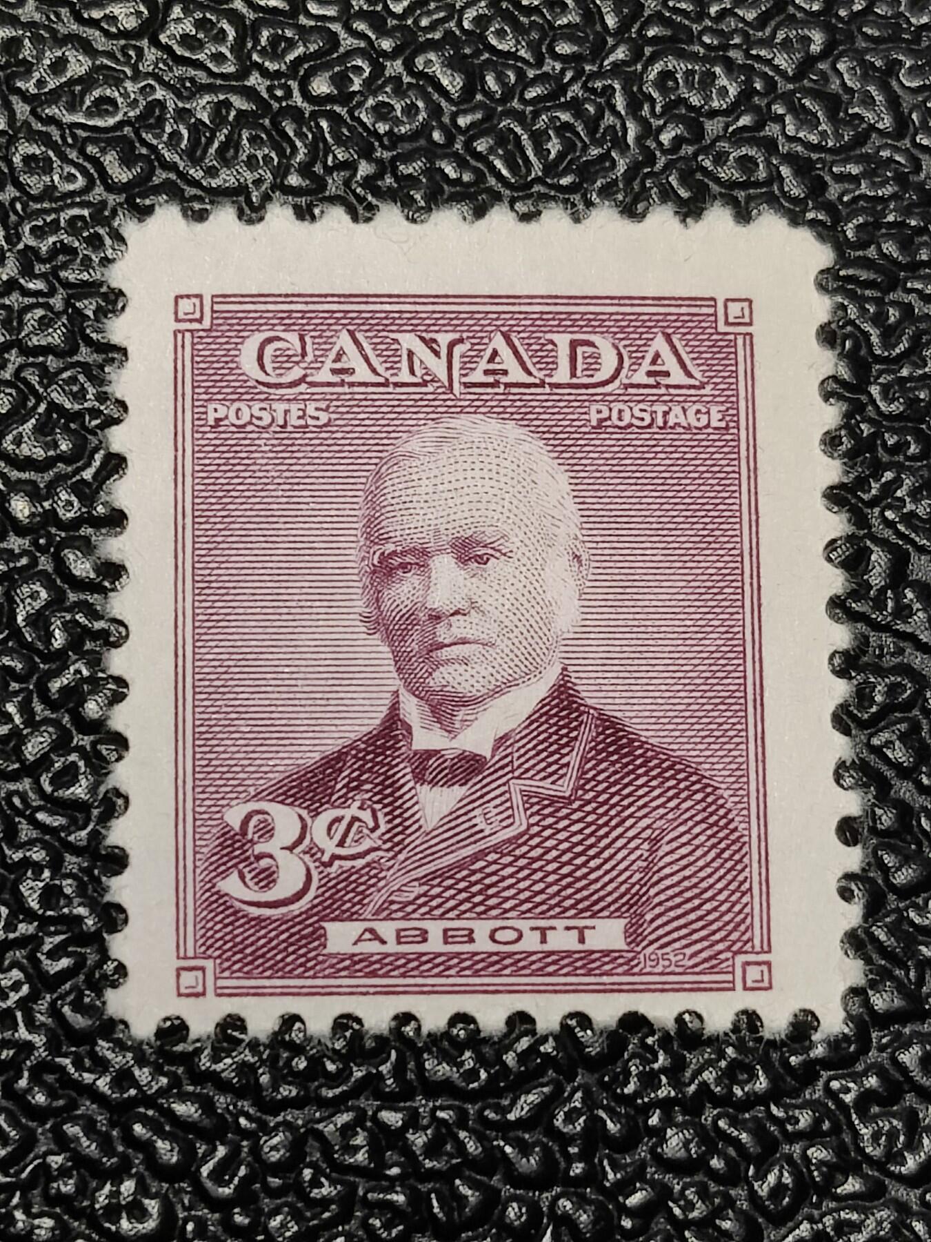 洪涛臻品批发群 精选邮票限时拍卖第1294期  加拿大1952年 1891年总理阿伯特，发行于中国建国初 精美雕刻版 原胶润白