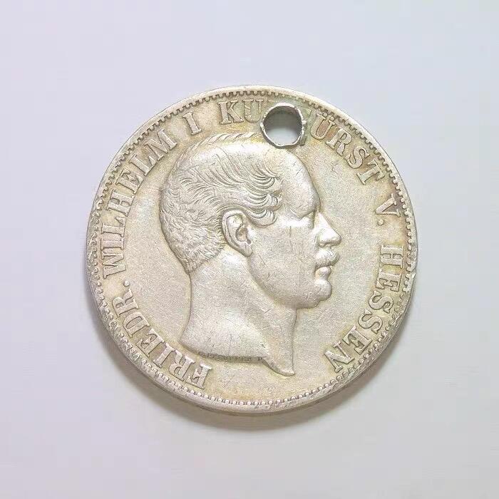 【银】德国黑森1855年 腓特烈威廉1泰勒银币 爽品