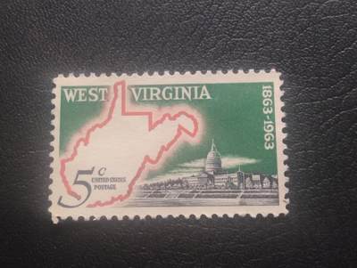 荟藏特别场次第十一期——“邮通万国花纸头”（价格低至0.1元） - 美国1963年西弗吉尼亚州百年纪念票 新