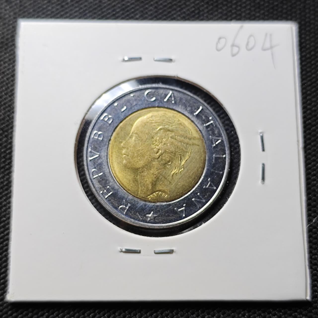 KK钱币收藏小铺  第406期 2月预留时间 周末发货  1999意大利500里拉纪念币 少见主题 欧盟成立纪念