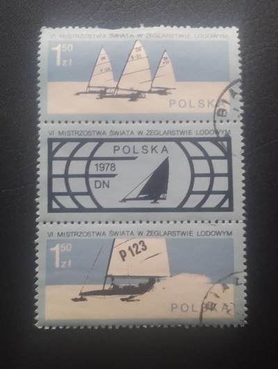 荟藏特别场次第十一期——“邮通万国花纸头”（价格低至0.1元） - 波兰1978年世界冰上帆船锦标赛套票信销三连体 
