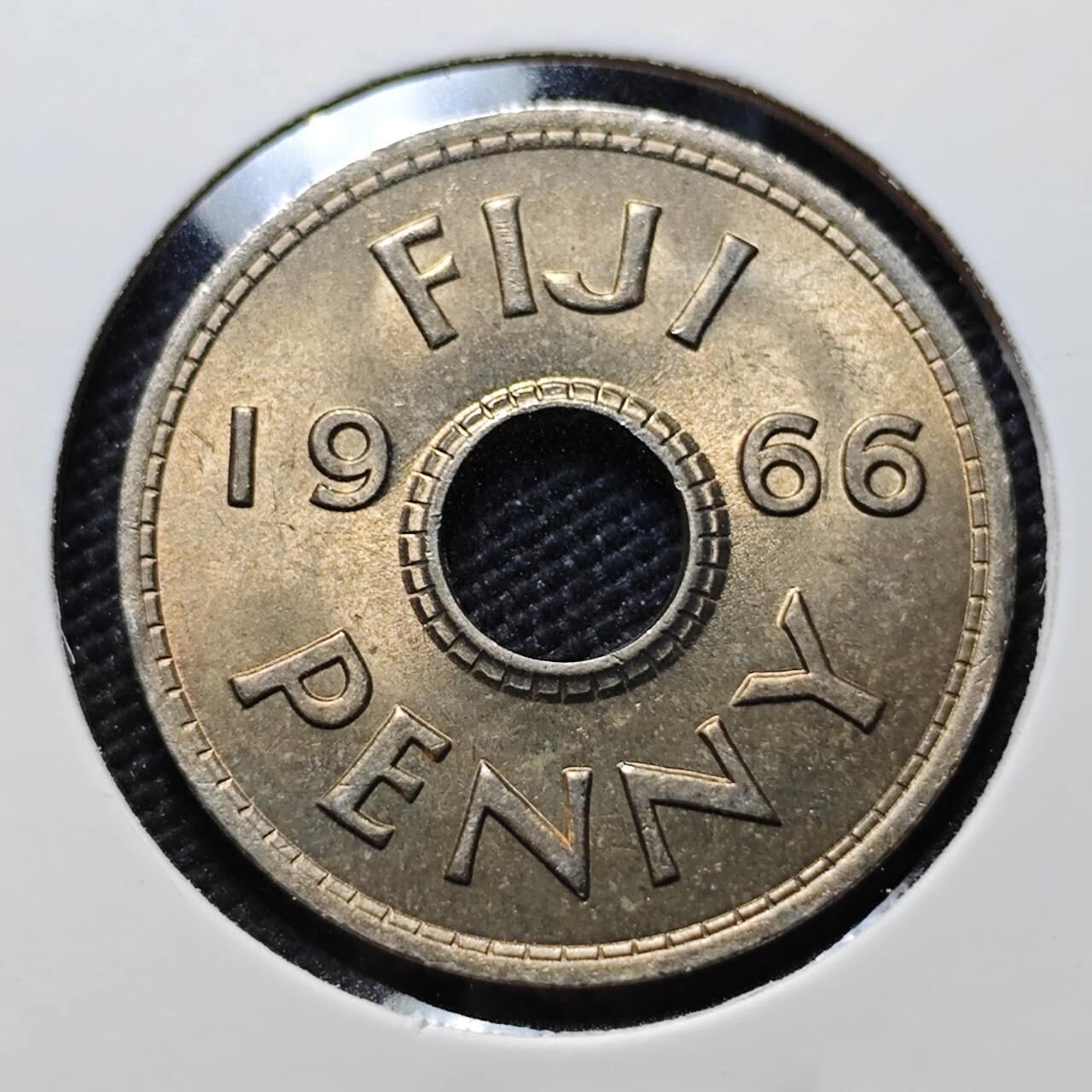 KK钱币收藏小铺  第406期 2月预留时间 周末发货  斐济1便士 好品