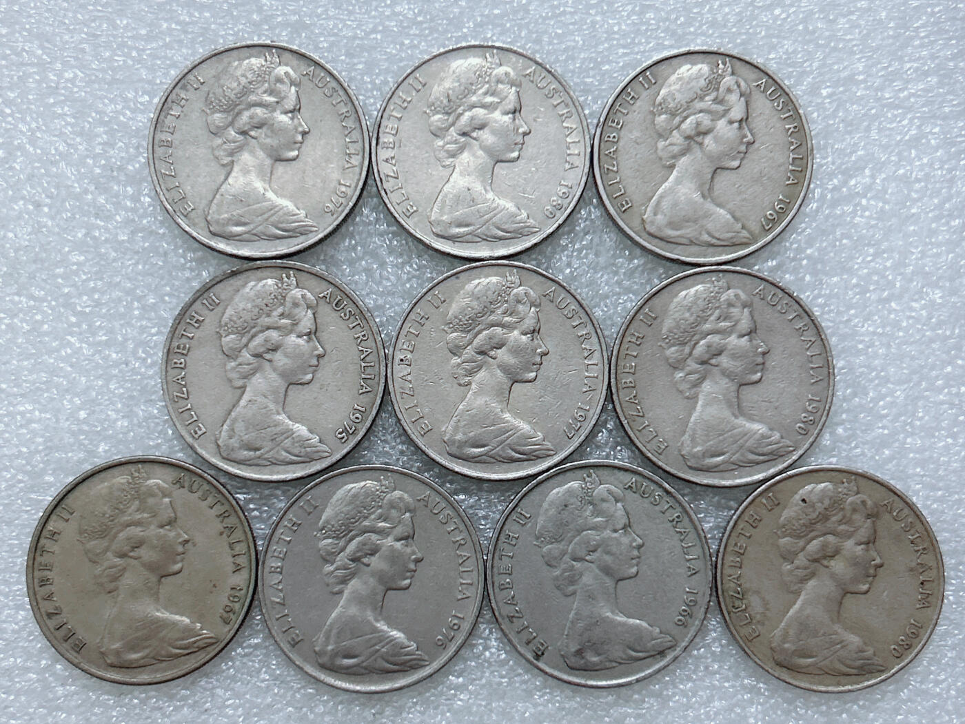 第一海外回流一元起拍收藏 散集专场  第305期 澳大利亚20分硬币 青年女王版 10枚