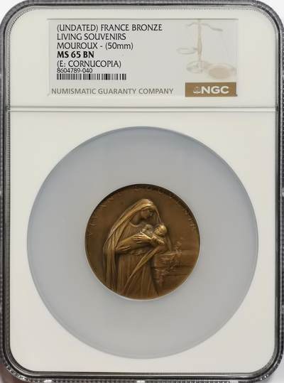 博洋堂“芳菲春韵”3月精品大拍专场暨第166期（全场包邮） - NGC MS65BN 法国一战时期战争孤儿纪念大铜章，50mm