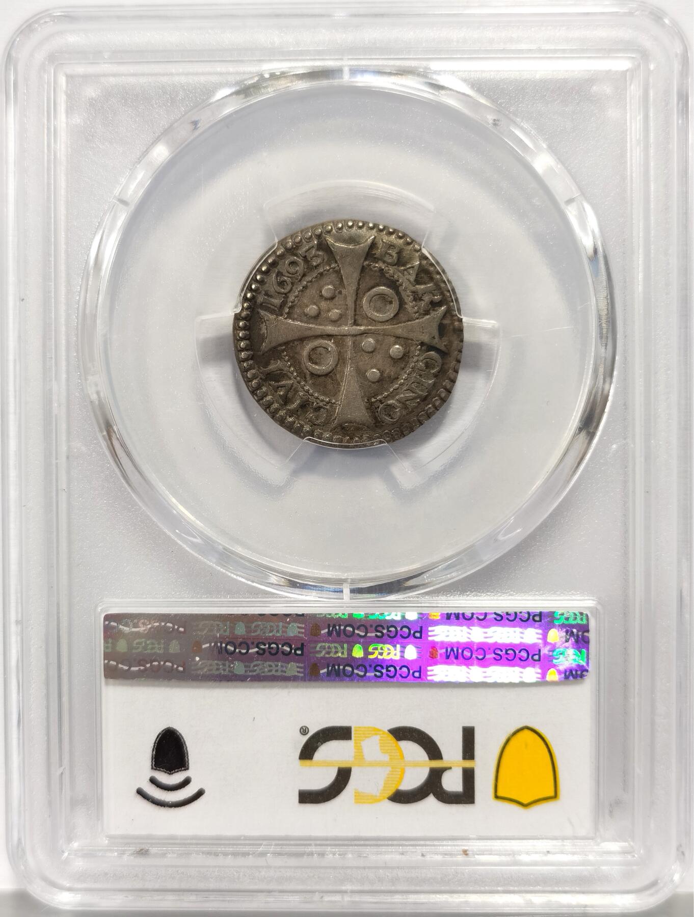 博洋堂“芳菲春韵”3月精品大拍专场暨第166期（全场包邮） PCGS AU55 西班牙1693年巴塞罗那造币厂卡洛斯二世克罗特（Croat）银币，稀见品种，仅有1枚更高分，名家旧藏