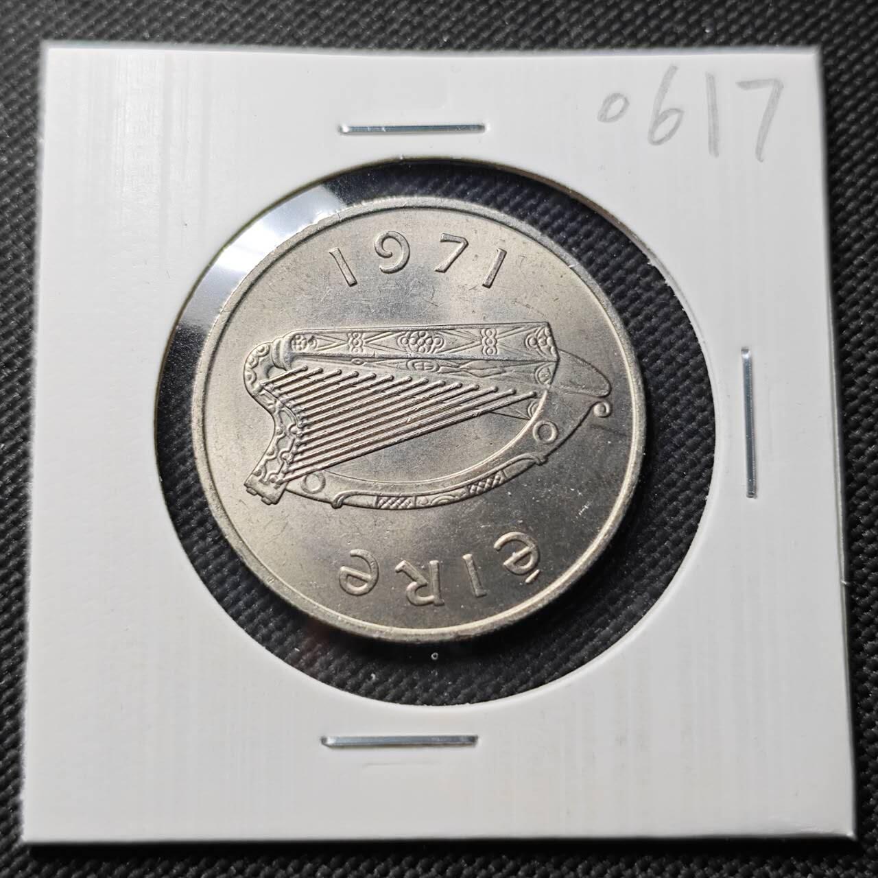 KK钱币收藏小铺  第406期 2月预留时间 周末发货  1971爱尔兰10便士 好品