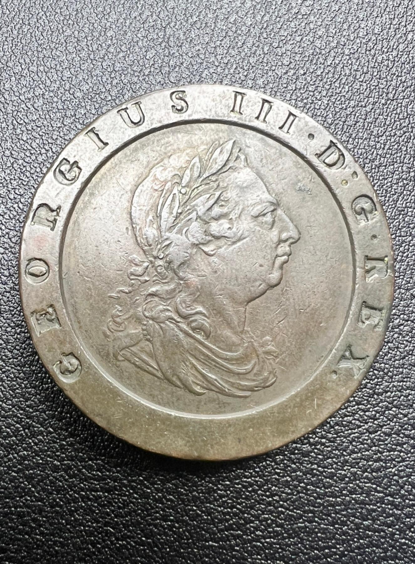 1797 年英国乔治三世车轮二便士铜币 机制币鼻祖 收藏级流通美品 包老保真