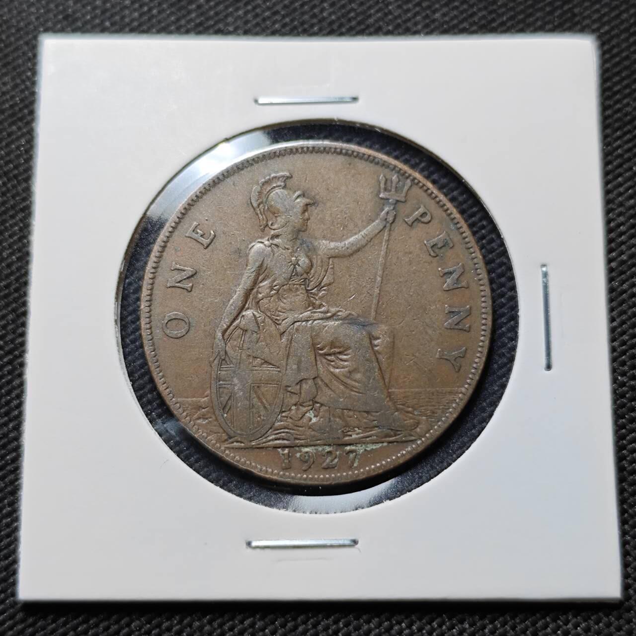 KK钱币收藏小铺  第406期 2月预留时间 周末发货  1927英国1便士铜币