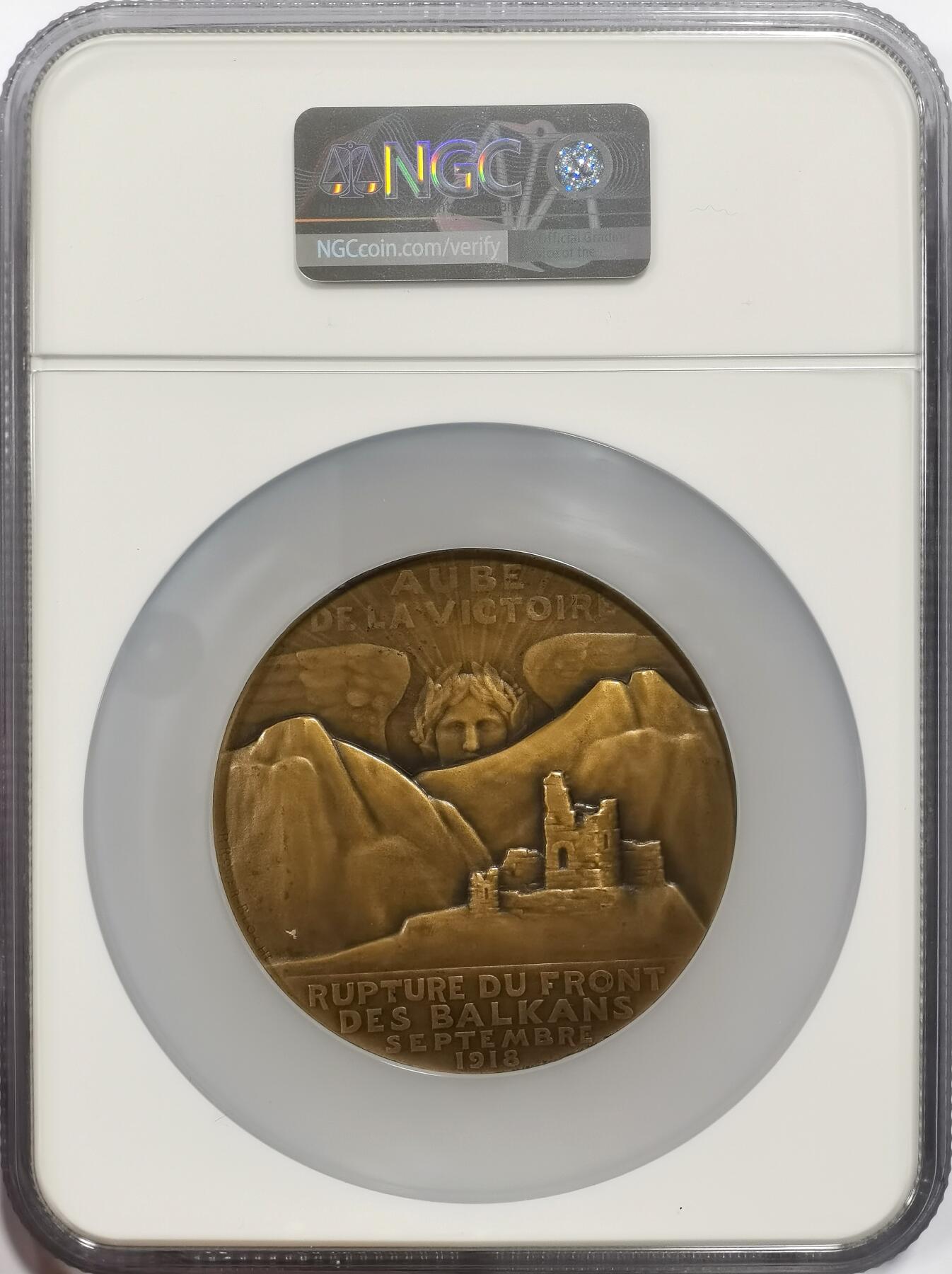 博洋堂“芳菲春韵”3月精品大拍专场暨第166期（全场包邮） NGC MS63BN 法国1926年弗朗谢·德·埃斯佩雷元帅纪念大铜章，68mm大尺寸，是法国一战时期的重要将领，他在东线发起“巴尔干突破”，是协约国胜利的关键一役