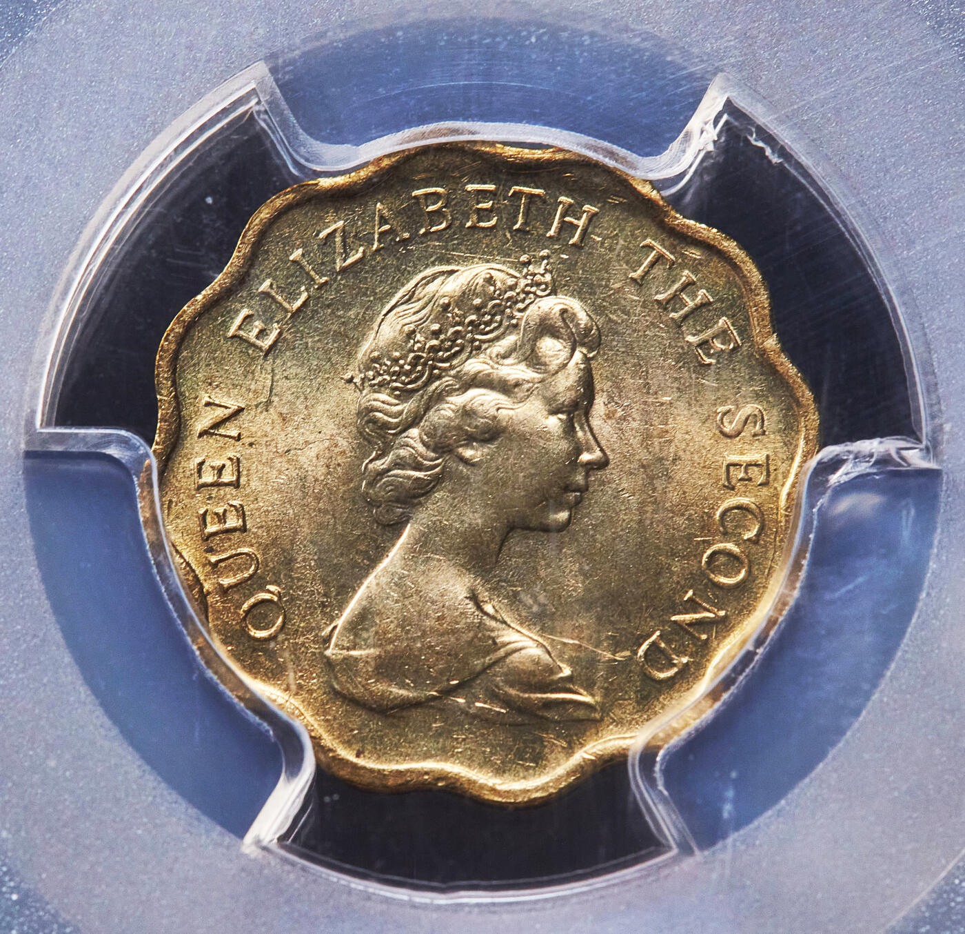 【俄甄集藏】2026年(050)04-01星期三 晚 19:30 全场包邮 中国香港1978/1984年伊拉莎白二世花冠贰毫、贰元硬币2枚一组，PCGS MS64，原光品相