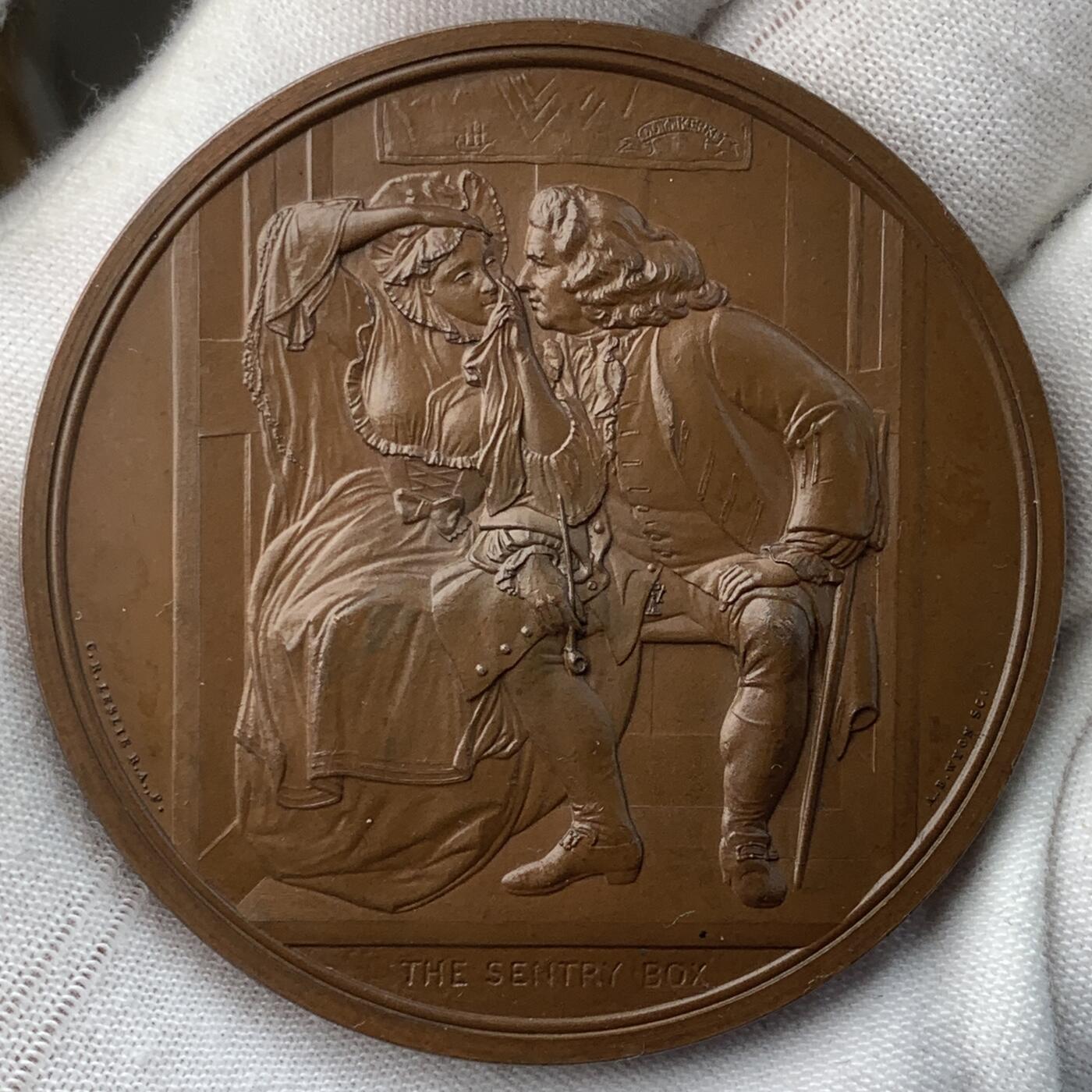 掌中浮雕-藏着的欧洲第056场 1870年英国画家查尔斯•罗伯特•莱斯利纪念章 ，55mm； 英国章标准目录 BHM#2911号