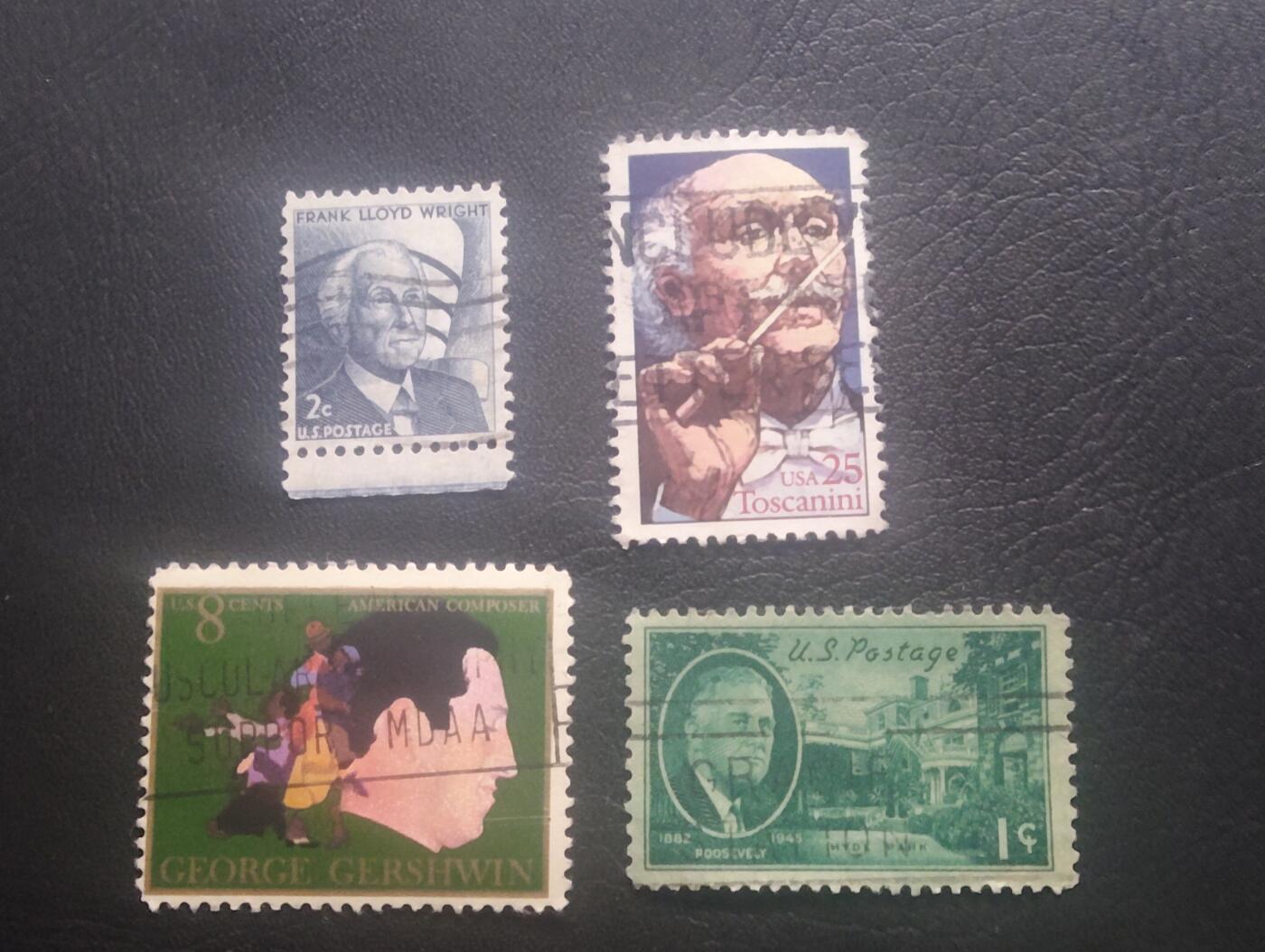 荟藏特别场次第十一期——“邮通万国花纸头”（价格低至0.1元） 美国人物纪念票信销四张