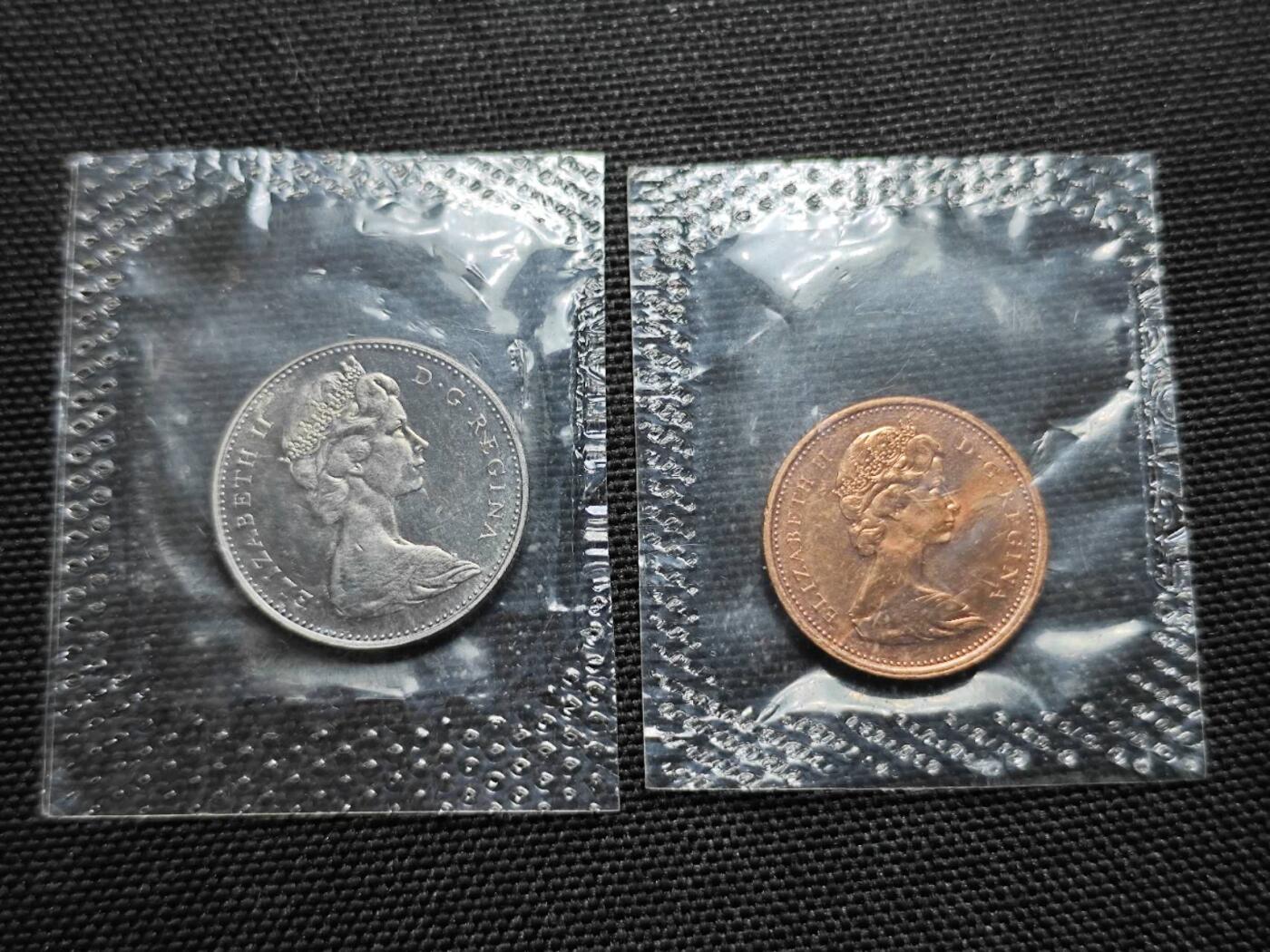 KK钱币收藏小铺   套币专场 2月预留时间 周末发货  1967加拿大建国200周年纪念1/5分 精制币 原塑封