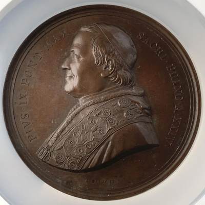 掌中浮雕-藏着的欧洲第056场 - NGC MS62  : 1869年梵蒂冈第一届大公会议大铜章 , 73mm , 梵蒂冈第一届大公会议(First Vatican Council)于1869年12月8日到1870年9月1日在梵蒂冈举行