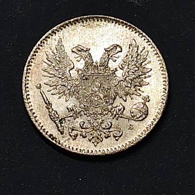 【全场包邮】纯粹捡漏拍514场 - 芬兰1917年内战版无冠双头鹰50盆尼银币【18.6毫米2.55克75%】