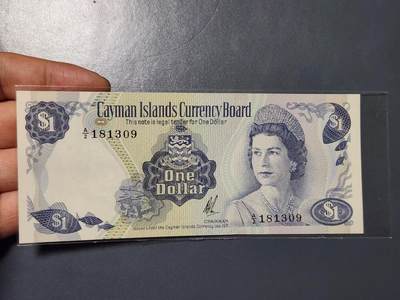 3月25号晚上8点 外国纸币自动截拍第45场 - 开曼群岛1971年1元初版A首发冠 全新UNC