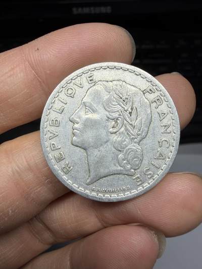 2026年集古藏今外币拍卖第三期-第8场—（总第318拍），可以寄存60天，满160元包邮。 - 1948年法国5法郎