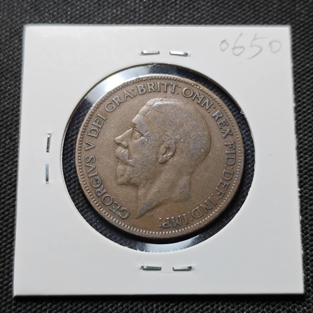 KK钱币收藏小铺  第406期 2月预留时间 周末发货  1927英国1便士铜币