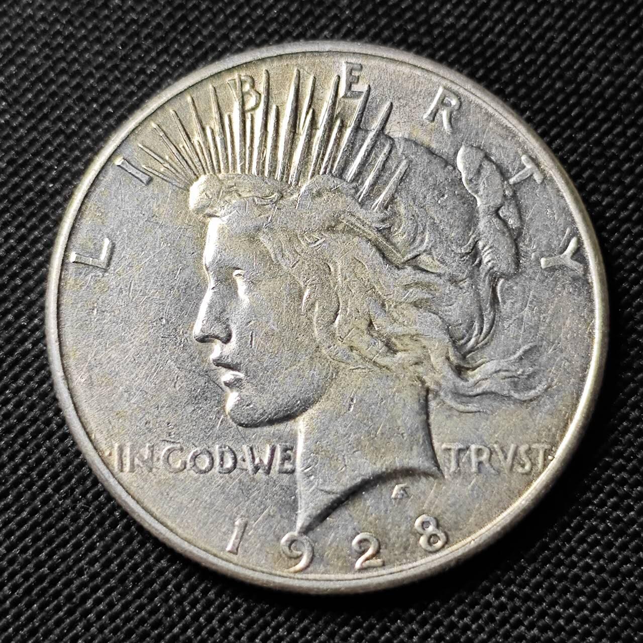 KK钱币收藏小铺   套币专场 2月预留时间 周末发货  1928美国和平鸽1元银币 稀少年份