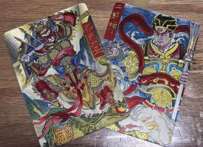 牌易阁 第一期（持续收拍，送拍联系我哦） - 山河潮玩大名手绘复刻卡齐天大圣/二郎神粗闪裸卡两张