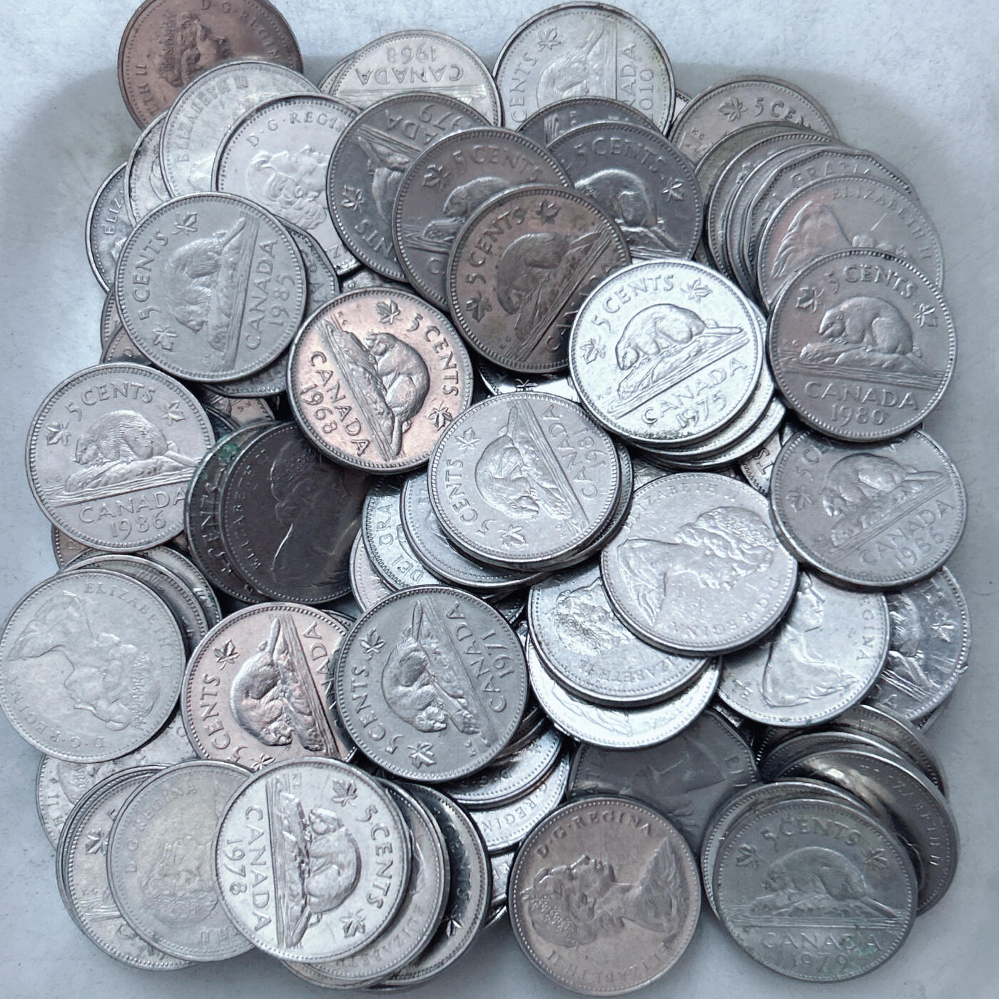 第一海外回流一元起拍收藏 散集专场  第305期 加拿大5分 100枚 流通品