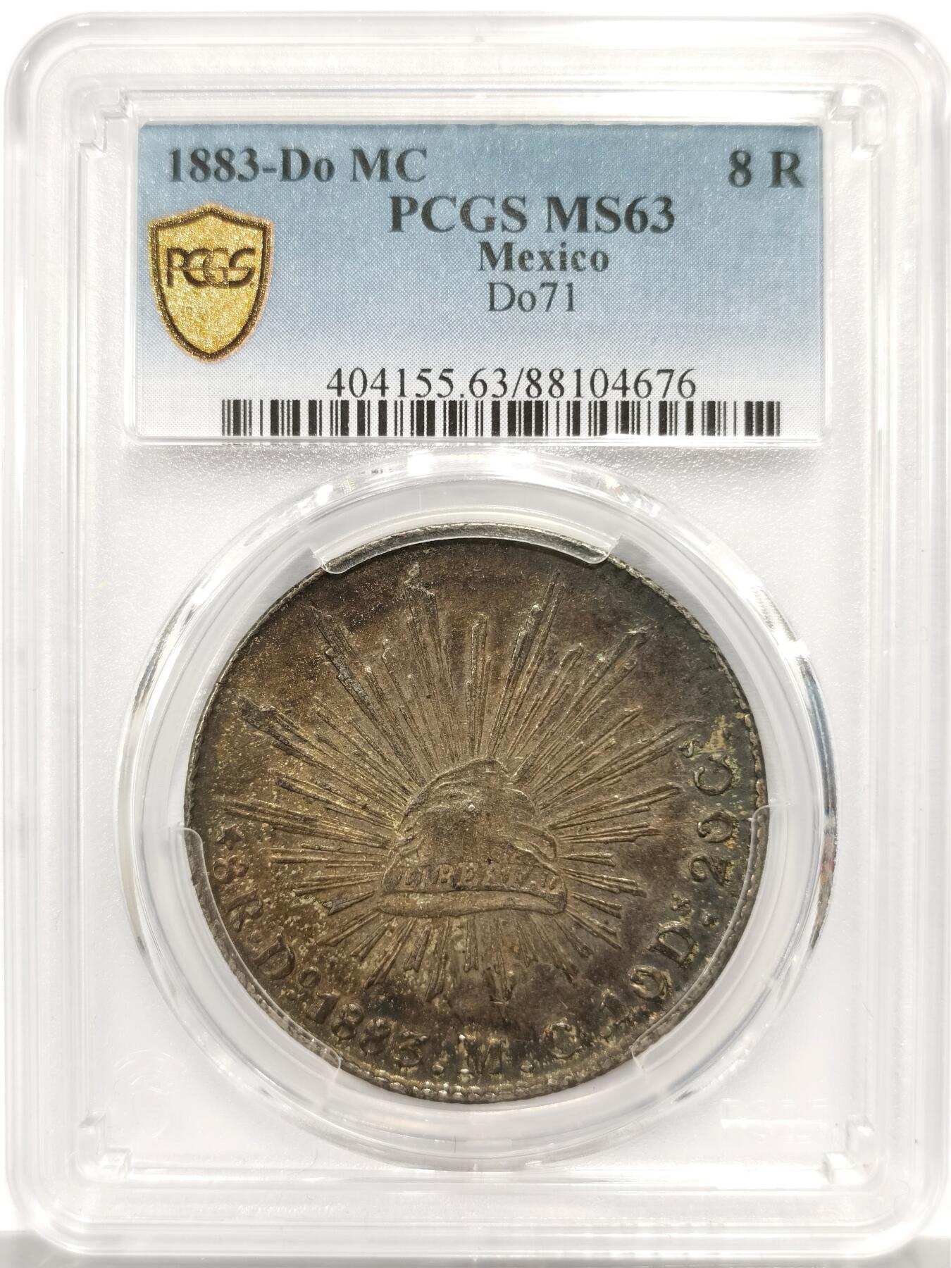 博洋堂“芳菲春韵”3月精品大拍专场暨第166期（全场包邮） PCGS MS63 墨西哥1883DO MC版花边鹰洋 百年老黑彩 所见最美（应是M/J骑字）