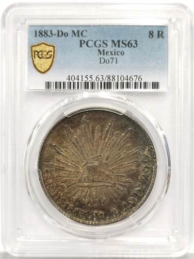 博洋堂“芳菲春韵”3月精品大拍专场暨第166期（全场包邮） - PCGS MS63 墨西哥1883DO MC版花边鹰洋 百年老黑彩 所见最美（应是M/J骑字）