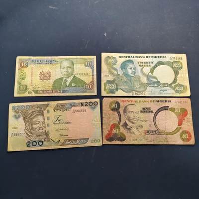 【全场包邮】纯粹捡漏拍514场 - 【纸钞】非洲各国尼日利亚+肯尼亚各年份各面值非全新纸钞4枚一组