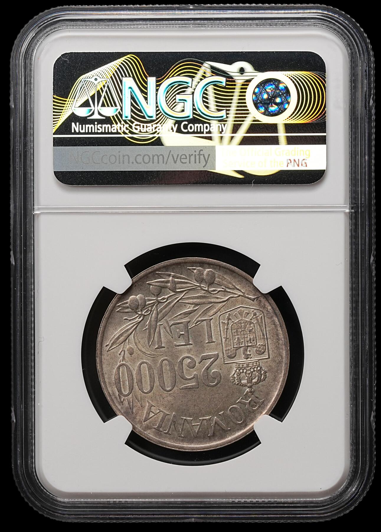 修遠堂世界钱币第109期 NGC MS64 1946年罗马尼亚米哈伊一世25000列伊银币