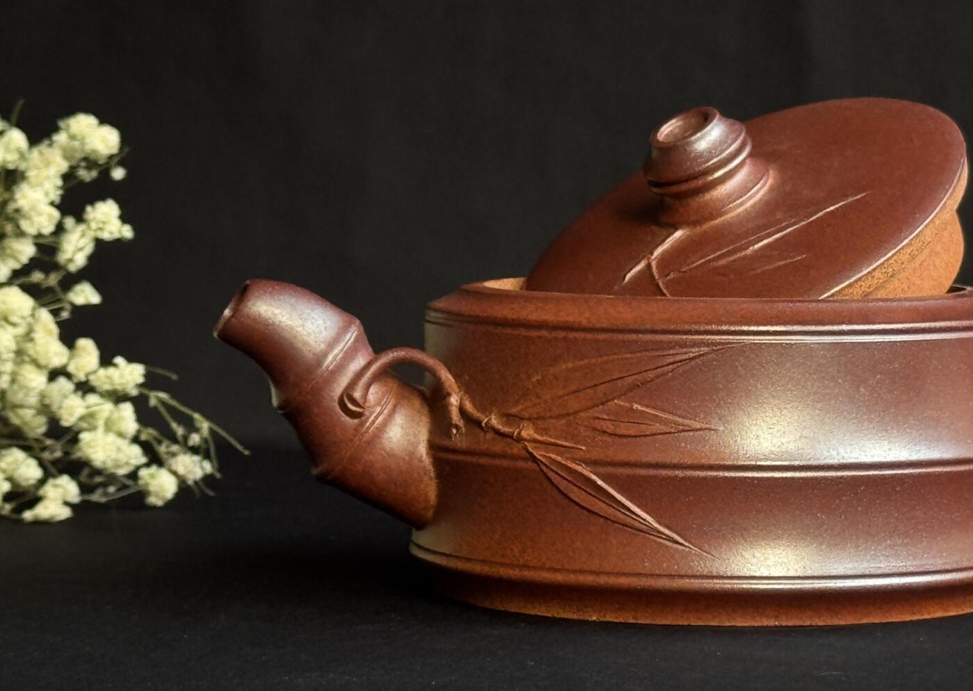 零元拍：原矿紫砂壶竹节壶（280CC左右）