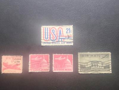 荟藏特别场次第十一期——“邮通万国花纸头”（价格低至0.1元） - 美国航空票信销五张