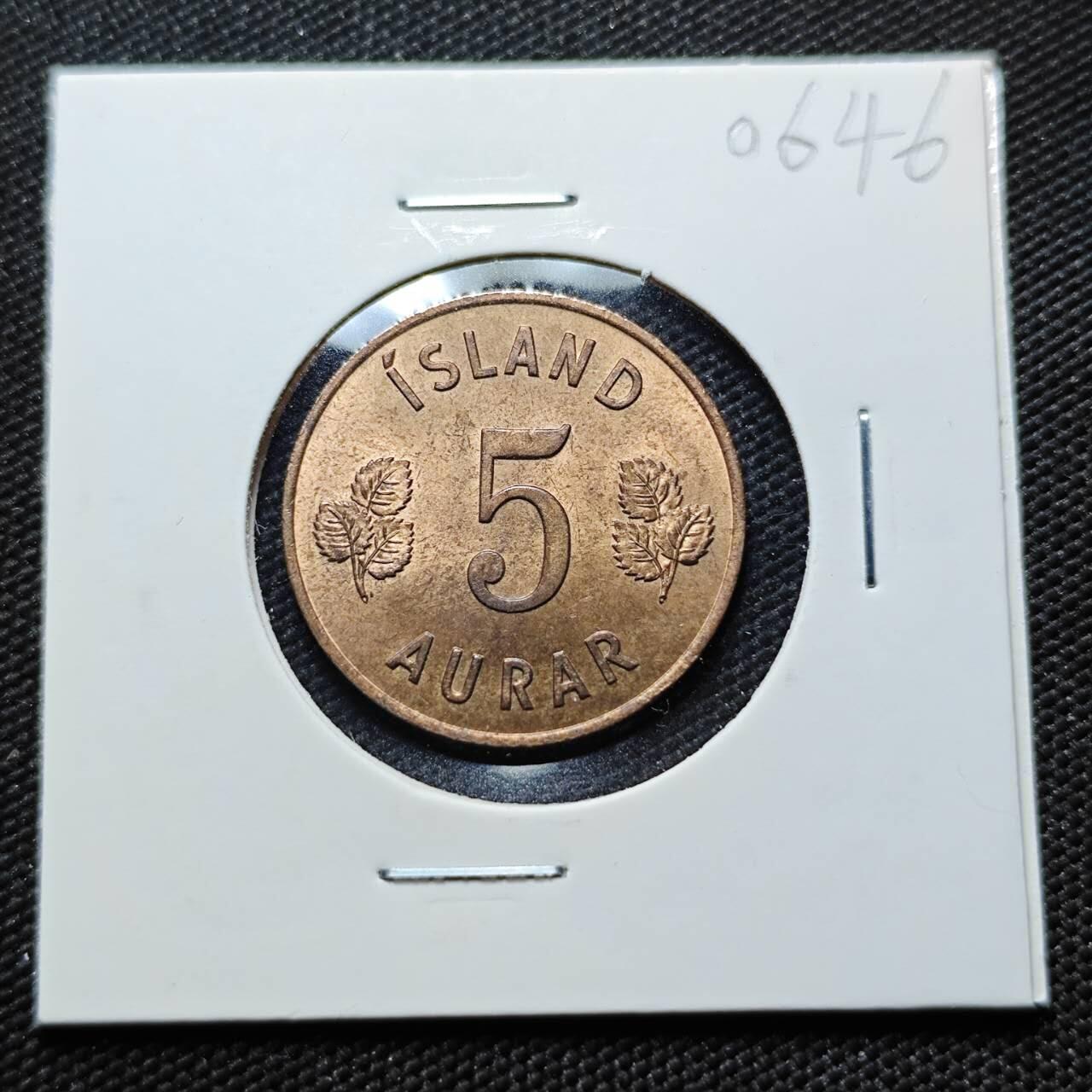 KK钱币收藏小铺  第406期 2月预留时间 周末发货  1966冰岛5克朗 好品