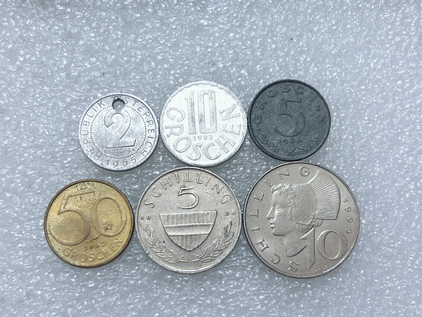 第一海外回流一元起拍收藏 散集专场  第305期 奥地利硬币 6枚