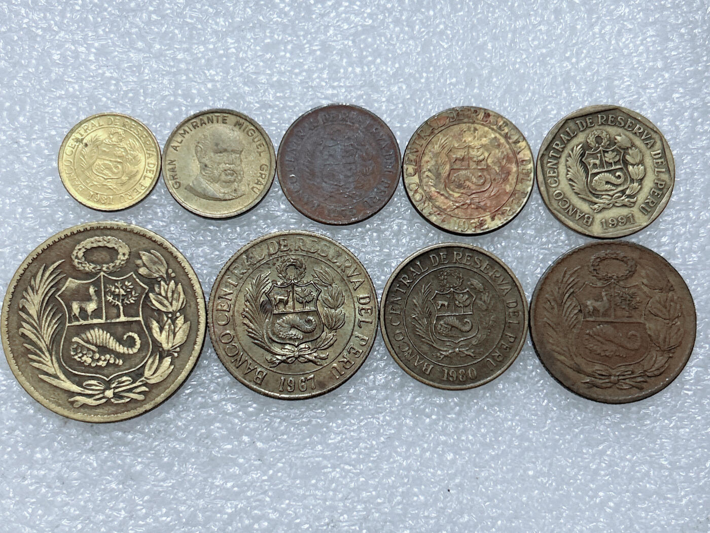 第一海外回流一元起拍收藏 散集专场  第305期 秘鲁铜币一组 9枚