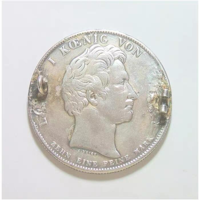 【银】德国巴伐利亚1830年 女神拿花1泰勒大银币 极美品