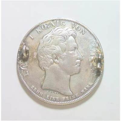 【银】德国巴伐利亚1830年 女神拿花1泰勒大银币 极美品 - 【银】德国巴伐利亚1830年 女神拿花1泰勒大银币 极美品