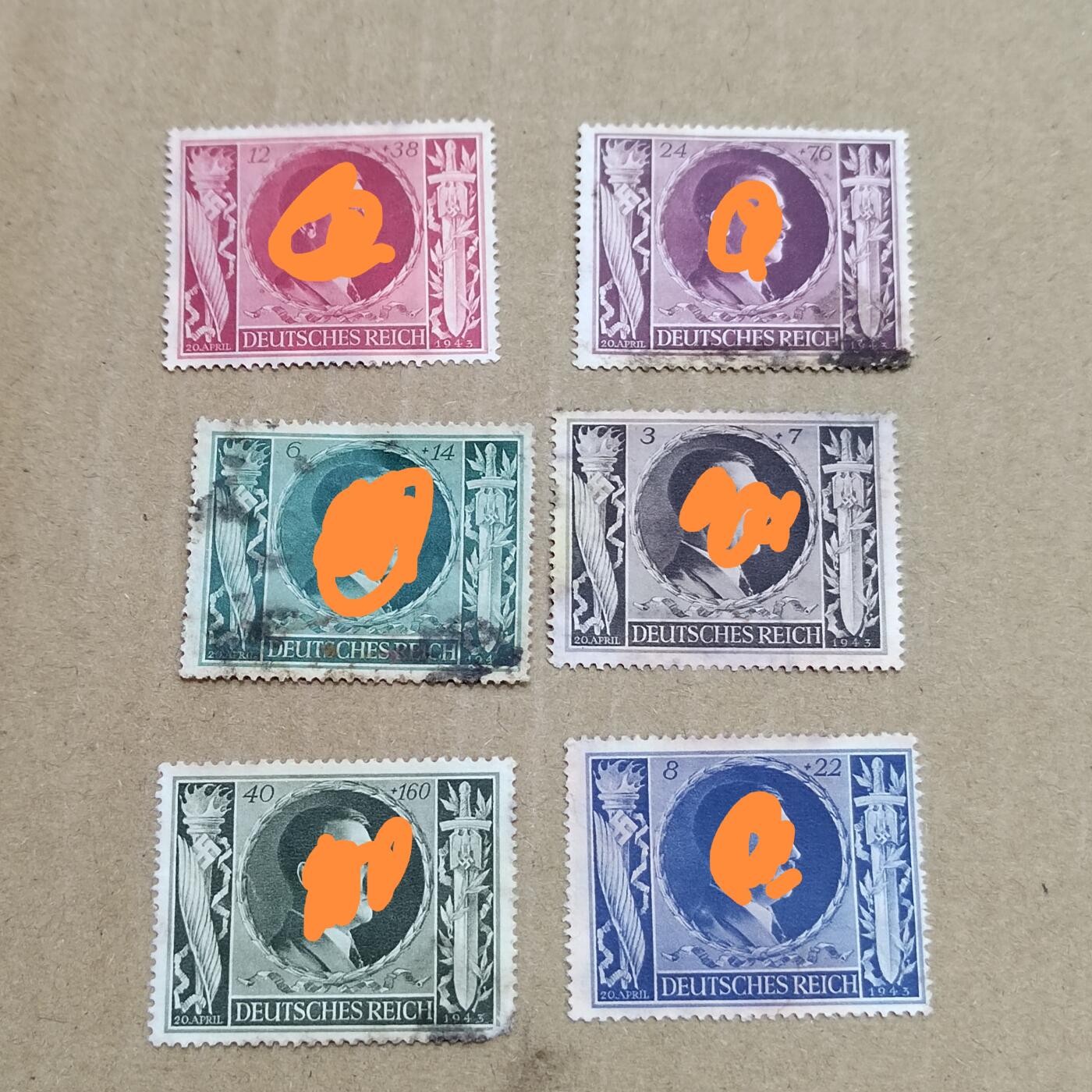 PCAI钱币  25-787  纸币邮票证章古钱铜元小专场 德国邮票一套