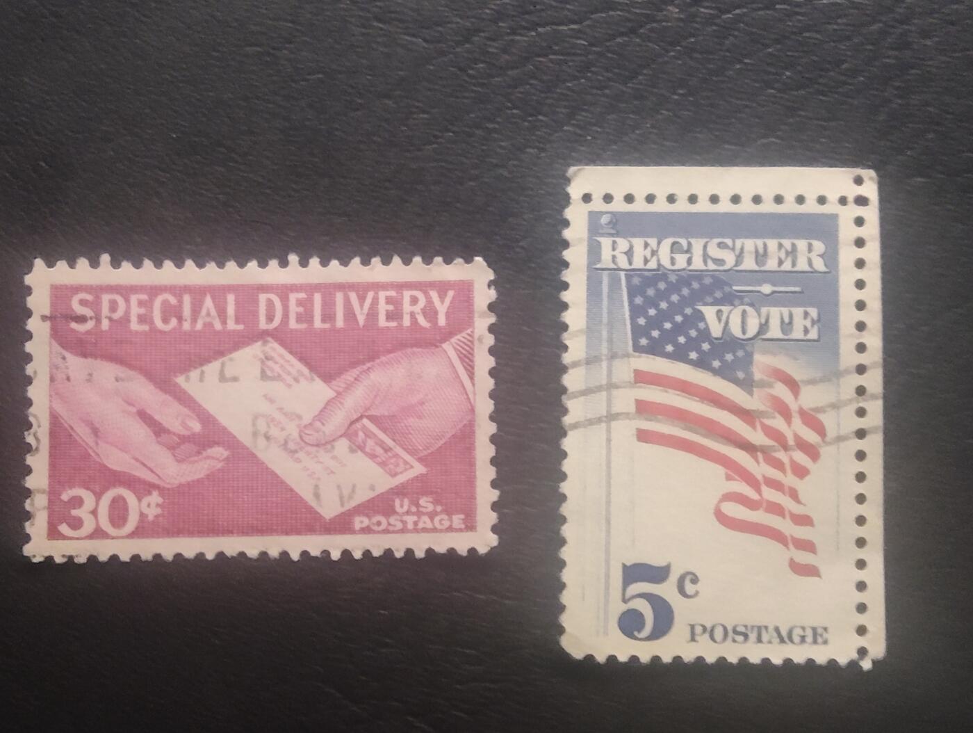 荟藏特别场次第十一期——“邮通万国花纸头”（价格低至0.1元） 美国挂号票信销两张