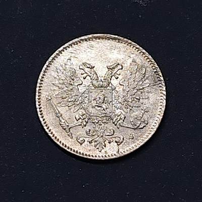 【全场包邮】纯粹捡漏拍514场 - 芬兰1917年内战版无冠双头鹰25盆尼银币【16毫米1.27克75%】