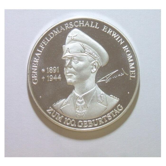 德国沙漠之狐隆美尔 半履带装甲车金字塔高浮雕精制镀银章 40MM