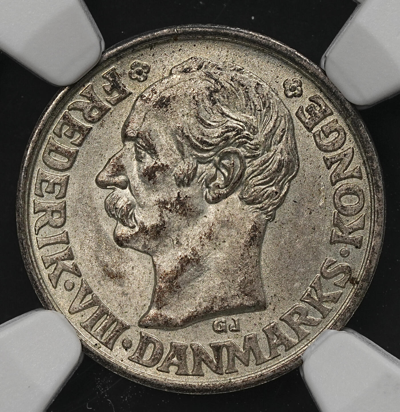 修遠堂世界钱币第109期 NGC MS63 1907年丹麦25欧尔银币