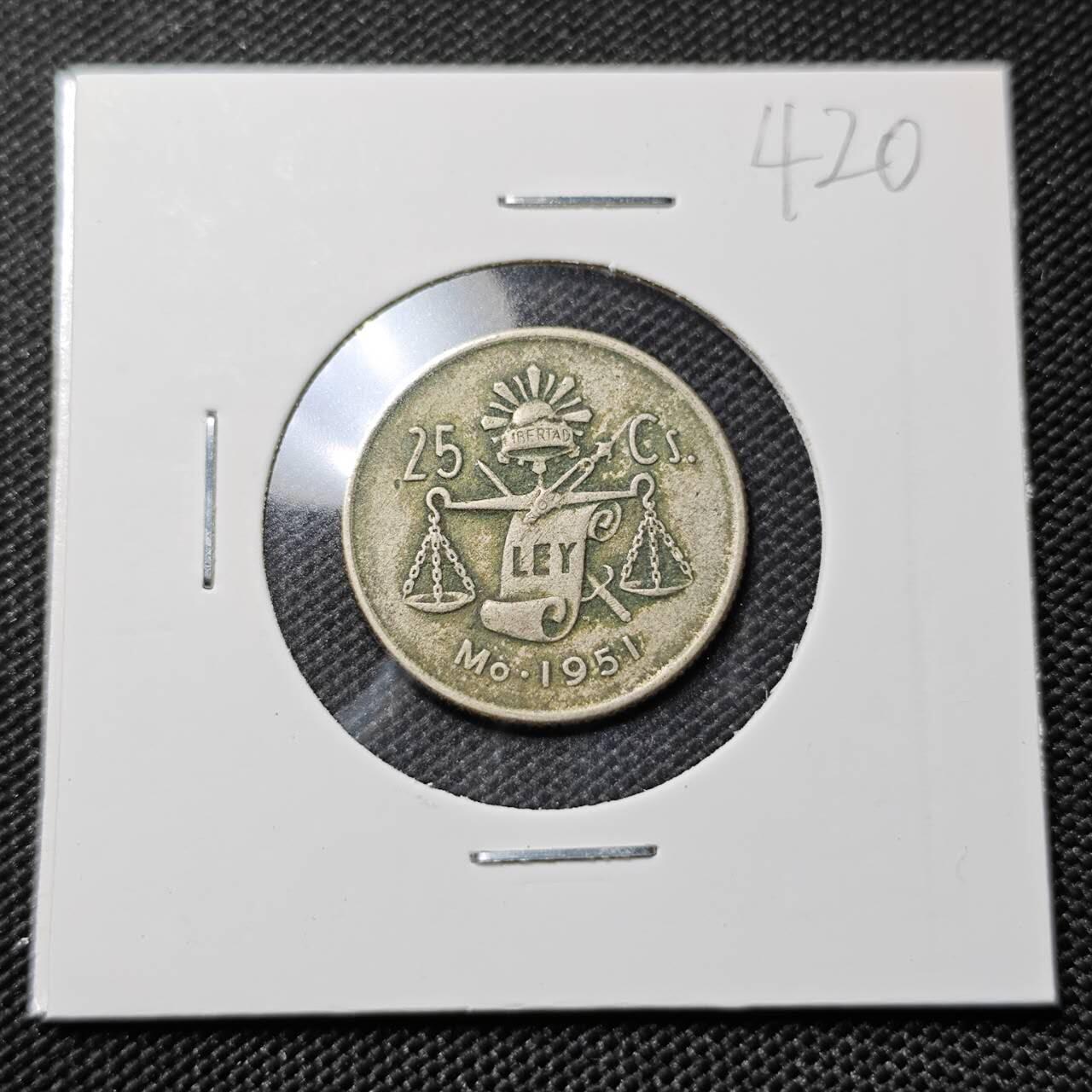 KK钱币收藏小铺   套币专场 2月预留时间 周末发货  墨西哥25分银币