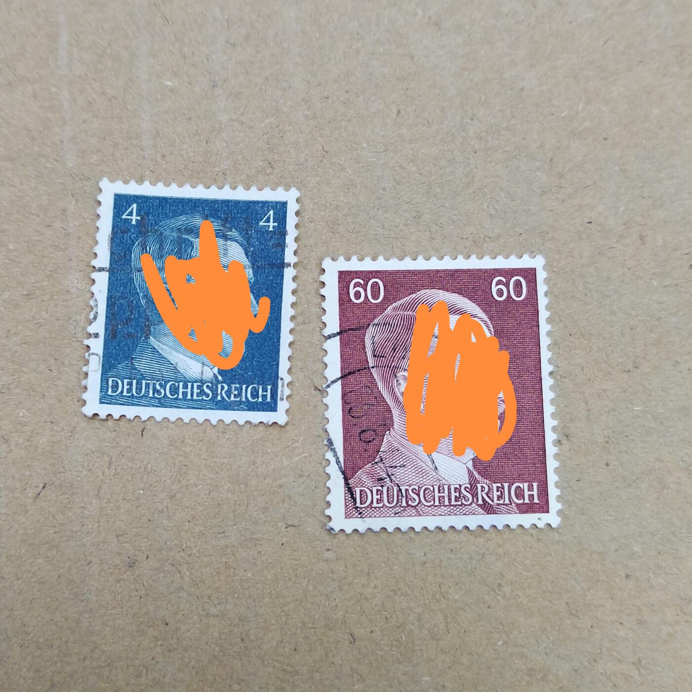 PCAI钱币  25-787  纸币邮票证章古钱铜元小专场 德国邮票二张