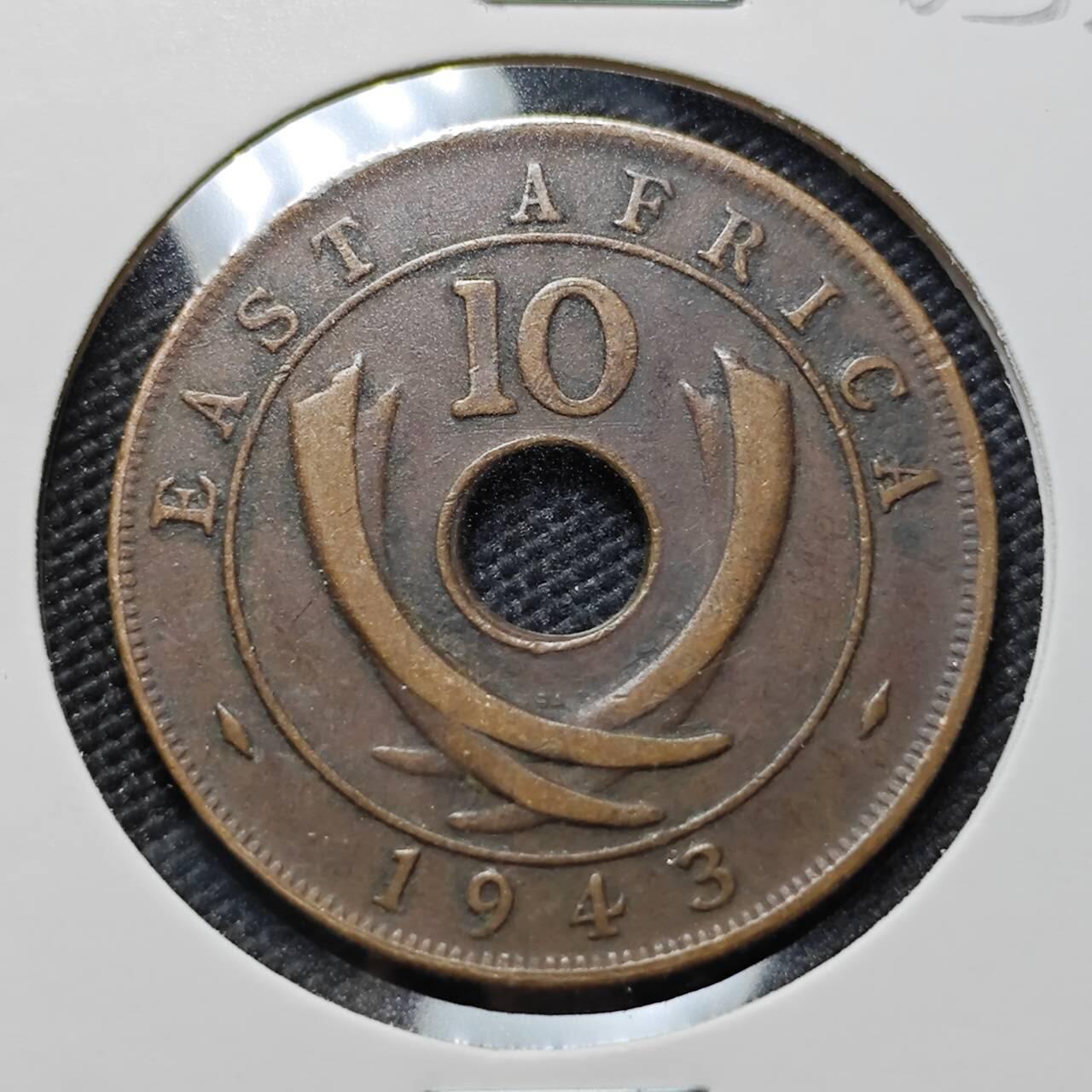 KK钱币收藏小铺  第406期 2月预留时间 周末发货  1943英属东非10分铜币