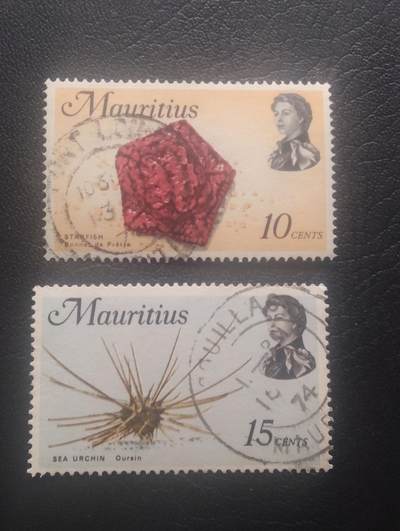 荟藏特别场次第十一期——“邮通万国花纸头”（价格低至0.1元） - 英属毛里求斯1969年海洋生物套票信销 10+20分 少见