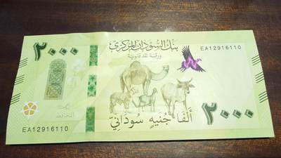 世界钱币～微拍第241期暨2026年第22期  部分新货（群里挑剩）陆续上架 - 2025年苏丹2000元 全新绝品无47尾号110