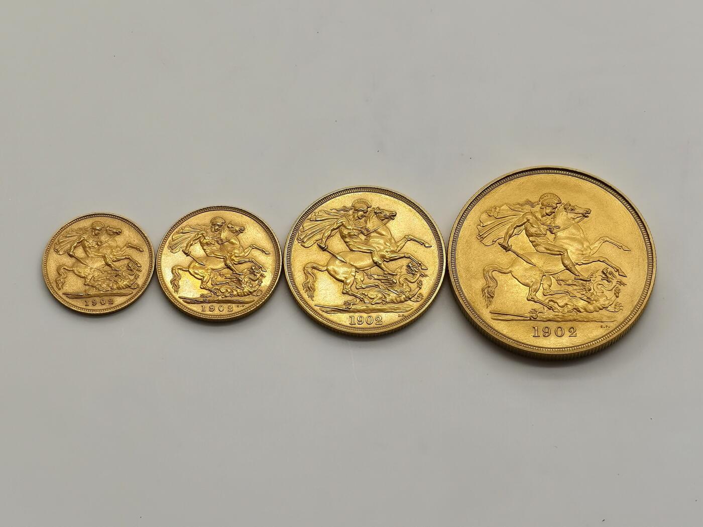 博洋堂“芳菲春韵”3月精品大拍专场暨第166期（全场包邮） 英国1902年爱德华七世Matte Proof13枚大全套原盒 全部N盒P盒高分状态