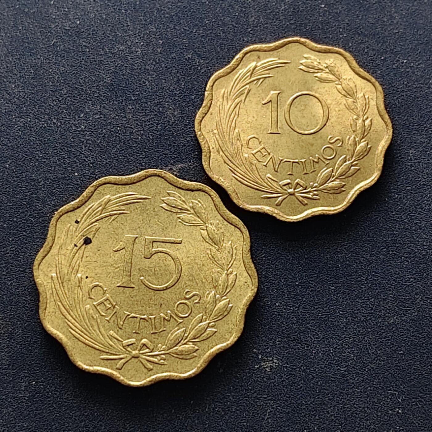 【全场包邮】纯粹捡漏拍514场 巴拉圭1953年10-15分好品2枚一组